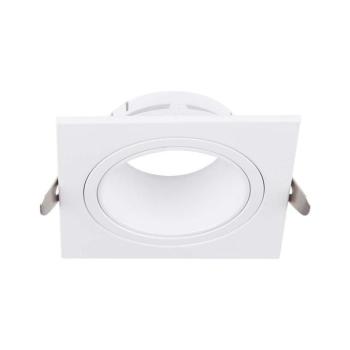 LED spotlámpa keret négyzet alakú, GU10, fehér, V-TAC, 10297 kép