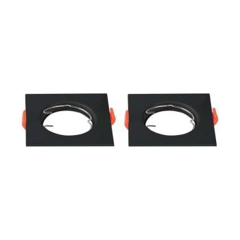LED spotlámpa keret négyzet alakú, GU10, fekete, 2 db/csomag, V-TAC, 6643 kép
