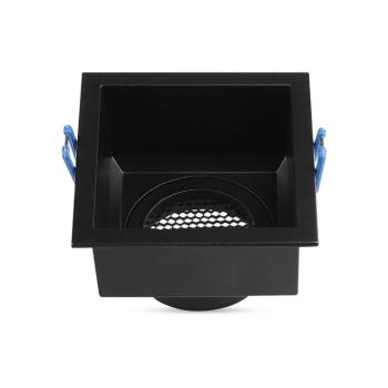 LED spotlámpa keret négyzet alakú, méhsejt diffúzorral, GU10, fekete, V-TAC, 23764 kép