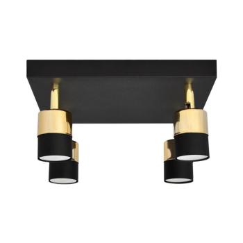 LED Spotlámpa TUBSSON 4xGU10/4,8W/230V fekete/arany R-KWD 1166/4 BK+GO