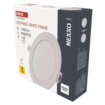 LED süllyesztett lámpatest NEXXO, kerek, fehér, 12,5W, természetes fehér kép