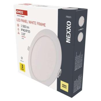 LED süllyesztett lámpatest NEXXO, kerek, fehér, 18W, meleg fehér kép
