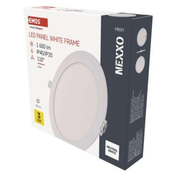 LED süllyesztett lámpatest NEXXO, kerek, fehér, 18W, természetes fehér kép