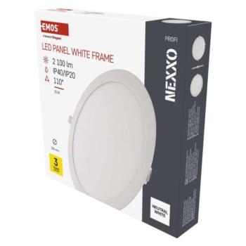 LED süllyesztett lámpatest NEXXO, kerek, fehér, 25W, természetes fehér kép