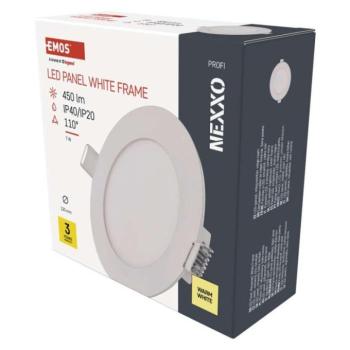 LED süllyesztett lámpatest NEXXO, kerek, fehér, 7W, meleg fehér kép