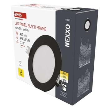 LED süllyesztett lámpatest NEXXO, kerek, fekete, 7W, CCT kép