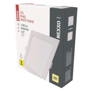 LED süllyesztett lámpatest NEXXO, négyzet, fehér, 12W, meleg fehér kép