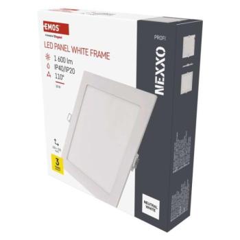 LED süllyesztett lámpatest NEXXO, négyzet, fehér, 18W, természetes fehér kép