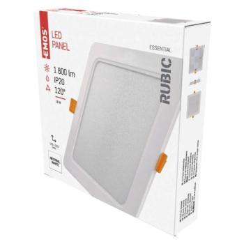 LED süllyesztett lámpatest RUBIC, négyzet, fehér, 18W, természetes fehér kép