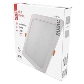 LED süllyesztett lámpatest RUBIC, négyzet, fehér, 24W, természetes fehér kép