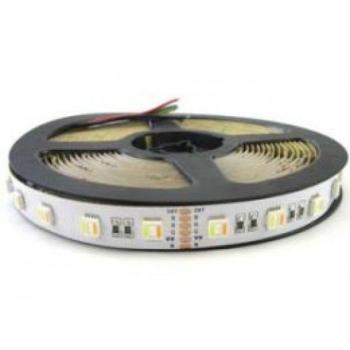 LED szalag , 5050 , 60 led/m , 24 W/m , RGB-CCT , 5in1 chip , 12 mm , 24 V DC , IP65 kép
