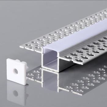 LED szalag profil, ezüst/fehér fedő, 2000mm, V-TAC, 23173 kép