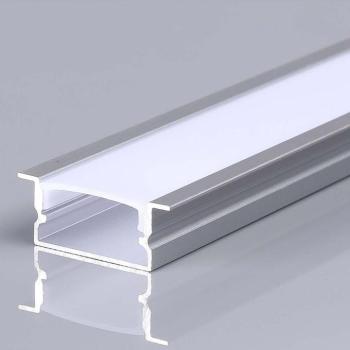 LED szalag profil, ezüst/fehér fedő, 2000mm, V-TAC, 23175 kép