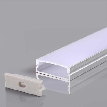 LED szalag profil, ezüst/fehér fedő, 2000mm, V-TAC, 23176 kép