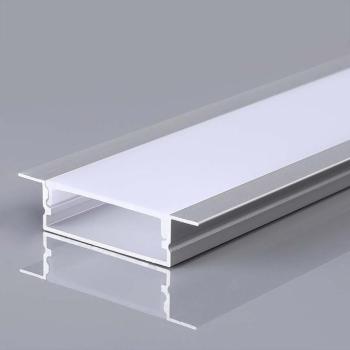 LED szalag profil, ezüst/fehér fedő, 2000mm, V-TAC, 23177 kép
