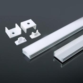 LED szalag profil, ezüst/fehér fedő, 2000mm, V-TAC, 3355 kép