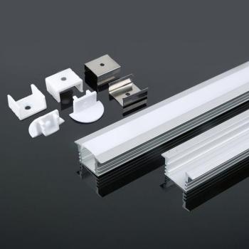 LED szalag profil, ezüst/fehér fedő, 2000mm, V-TAC, 3357 kép