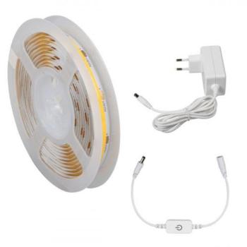 LED szalag szett , COB , DOTLESS , 3 méter , 3 x 6 W/m , meleg fehér , tápegységgel , kapcsolóval , dimmelhető , 3 év garancia , KANLUX kép