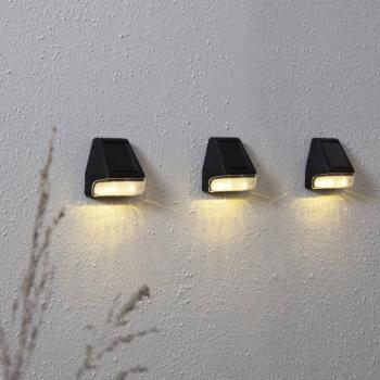 LED-es napelemes fali lámpa Wally Mini, 3 darabos szettben kép