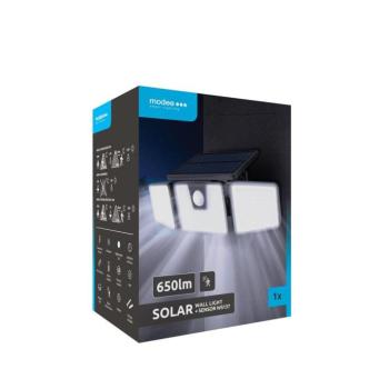 LED szolár napelemes reflektor, 6500K, 650lm, ABS-polipropilén, IP44, mozgásérzékelő szenzor, Modee, ML-WS137 kép