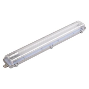 LED T8 csővel ellátott lámpatest 2*60 cm, 18W, 4500K, természetes fehér, 1800 lm, fehér, IP65, Optonica, 6734 kép