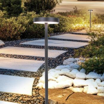 LED talapzati lámpa Tango sötét szürke Magasság 50 cm Fém, földbe szúrható kép