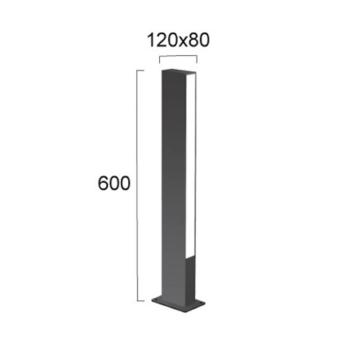 LED talapzati világítás Lir, magasság 60 cm, sötét szürke fém, 2 izzós. kép