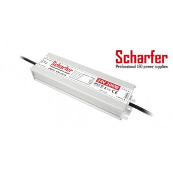 LED tápegység , 24 Volt , 200 Watt , 8,33A , kültéri , vízálló , IP67 , Scharfer , 7 év garancia kép