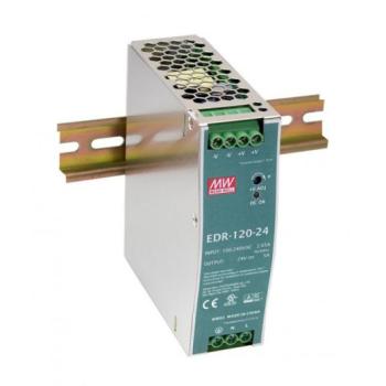 LED tápegység , Mean Well , EDR-120-24 , 24 Volt , 120 Watt , DIN sínre szerelhető , ipari kép