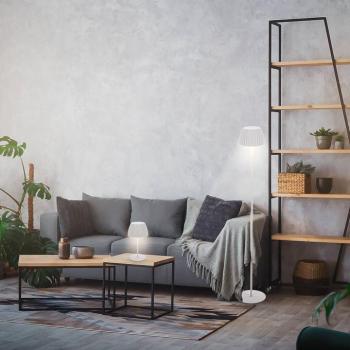 LED tölthető állólámpa Brilo unplugged Riffle, fehér, érintéses dimmer kép