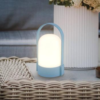 LED tölthető asztali világítás ASA, galambkék, magasság 15,5 cm, IP44 kép