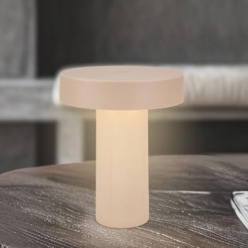 LED tölthető asztali világítás Bito, bézs/bézs, magasság 20 cm, IP44 kép