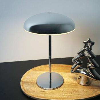 LED tölthető asztali világítás Brilo unplugged Caxa 30 cm, króm kép