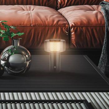 LED tölthető asztali világítás Brilo unplugged Gila, arany/fekete 21 cm kép