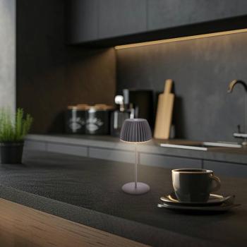 LED tölthető asztali világítás Brilo unplugged Riffle, 20 cm, antracit kép