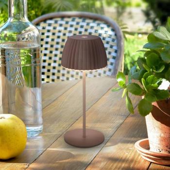 LED tölthető asztali világítás Brilo unplugged Riffle, 20 cm, umbrasand kép