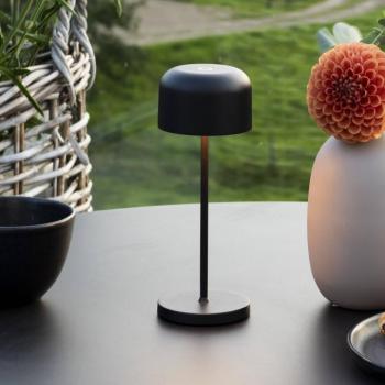 LED tölthető asztali világítás Lille, magasság 20 cm, fekete, IP54, USB kép
