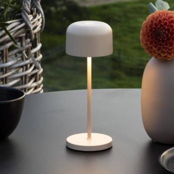 LED tölthető asztali világítás Lille, magasság 20 cm, homokszínű, IP54, USB kép