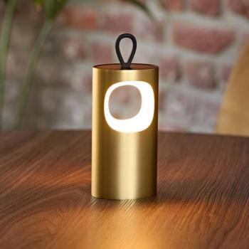 LED tölthető asztali világítás Lunari, arany színű 16 cm fém CCT IP44 kép