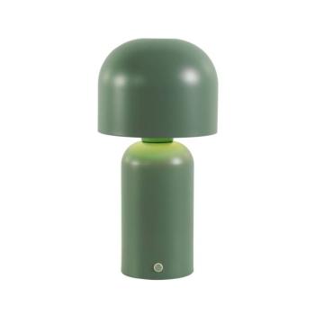 LED tölthető asztali világítás Niko, olívazöld, Magasság 26 cm, fém dimmelhető kép