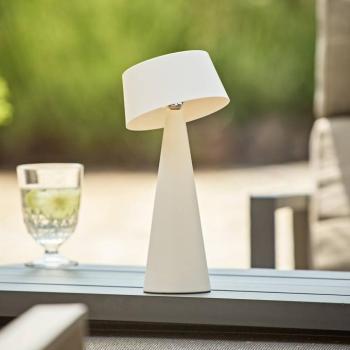 LED tölthető asztali világítás Solino, fehér, napelem/USB, 26 cm, IP44 kép