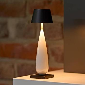 LED tölthető asztali világítás Thala, fehér/fekete, IP65, 24 cm