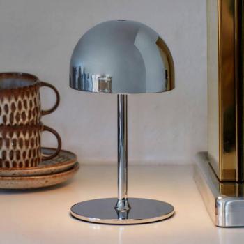 LED tölthető asztali világítás Tim, króm színű, magasság 22 cm, IP54 kép