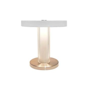 LED tölthető asztali világítás Trezzi, fehér, magasság 22 cm, fém/üveg kép