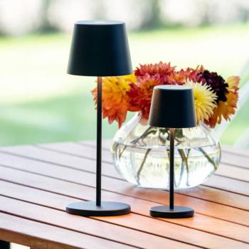 LED tölthető asztali világítás Vence, magasság 32 cm, fekete, IP54, USB kép