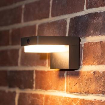 LED tölthető fali lámpa 800104, antracit, IP44, érzékelő kép