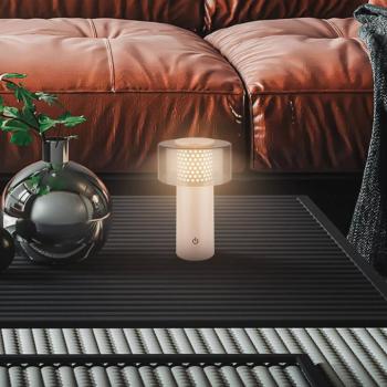 LED tölthető világítás Brilo unplugged Gila, antracit/bézs 21 cm kép