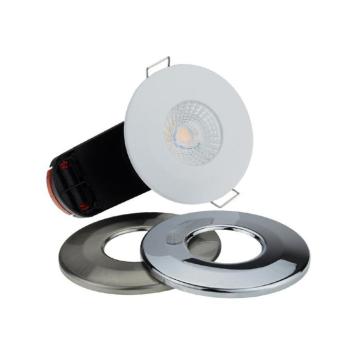 LED tűzálló lámpatest cserélhető kerettel, 6W, 3000K, meleg fehér, dimmelhető, 570 lm, fekete, IP65, Optonica, 5041 kép