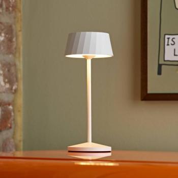 LED újratölthető asztali világítás Facetta, fehér, 22 cm, fém, CCT IP44 kép