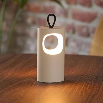 LED újratölthető asztali világítás Lunari, bézs, 16 cm, fém, CCT IP44 kép